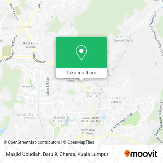 Masjid Ubudiah, Batu 9, Cheras map