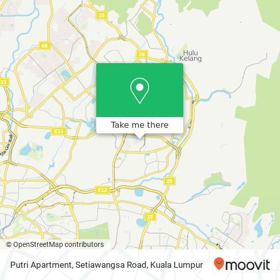 Peta Putri Apartment, Setiawangsa Road