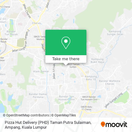 Pizza Hut Delivery (PHD) Taman Putra Sulaiman, Ampang map