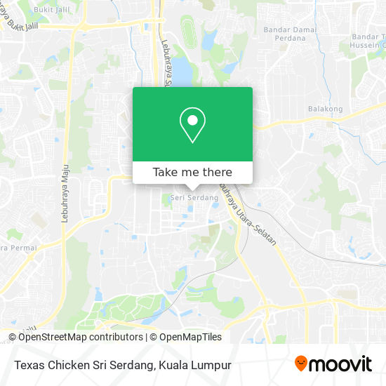 Peta Texas Chicken Sri Serdang