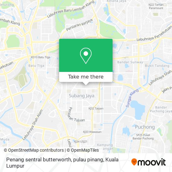 Penang sentral butterworth, pulau pinang map