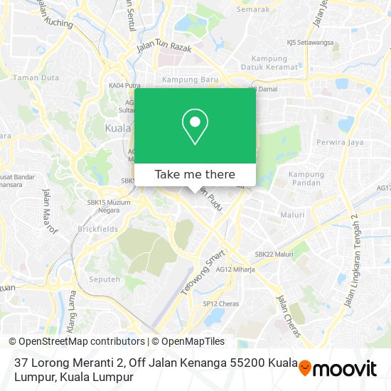 Peta 37 Lorong Meranti 2, Off Jalan Kenanga 55200 Kuala Lumpur