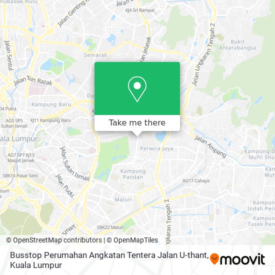 Peta Busstop Perumahan Angkatan Tentera Jalan U-thant