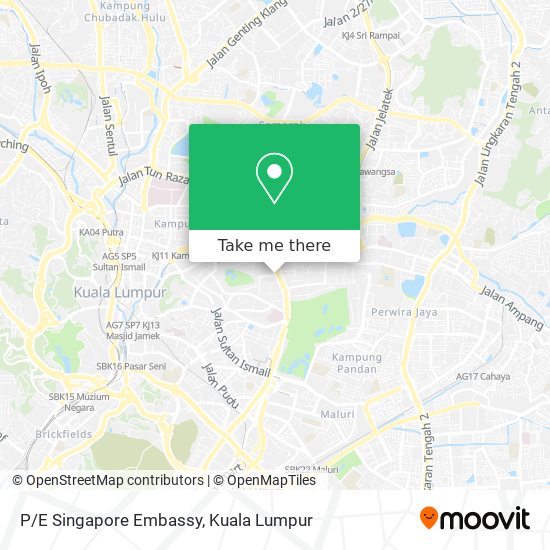 P/E Singapore Embassy map