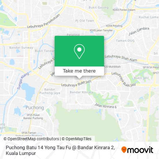Puchong Batu 14 Yong Tau Fu @ Bandar Kinrara 2 map