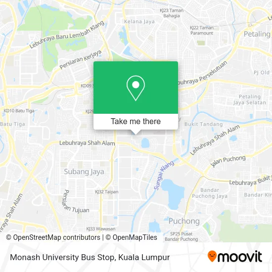 Monash University Bus Stop map