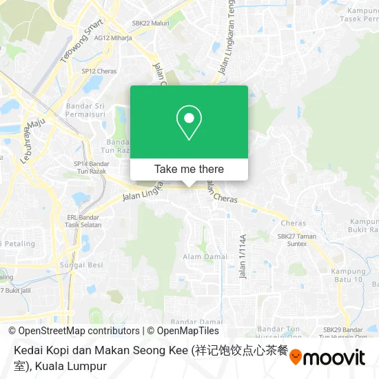 Peta Kedai Kopi dan Makan Seong Kee (祥记饱饺点心茶餐室)