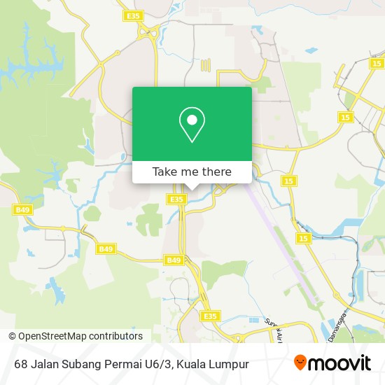 68 Jalan Subang Permai U6/3 map