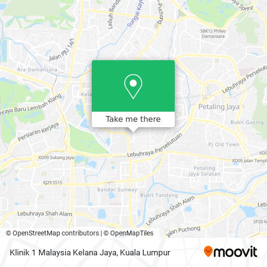 Klinik 1 Malaysia Kelana Jaya map