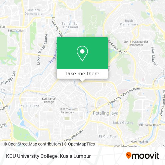 KDU University College map