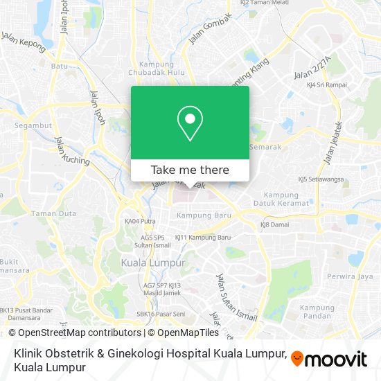 Klinik Obstetrik & Ginekologi Hospital Kuala Lumpur map