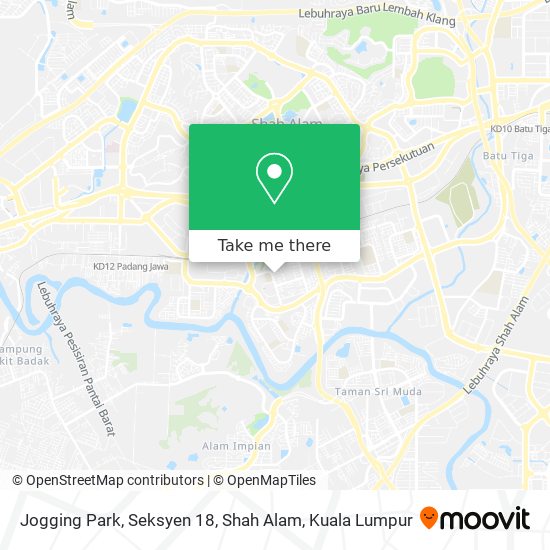 Peta Jogging Park, Seksyen 18, Shah Alam