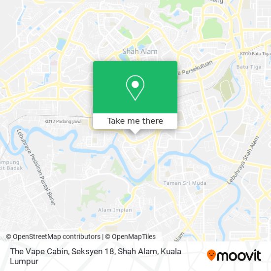 Peta The Vape Cabin, Seksyen 18, Shah Alam