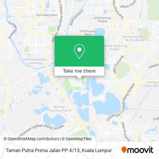 Peta Taman Putra Prima Jalan PP 4 / 13