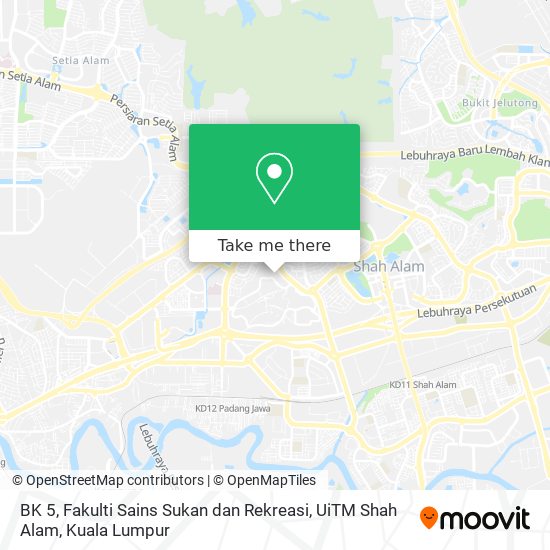 BK 5, Fakulti Sains Sukan dan Rekreasi, UiTM Shah Alam map