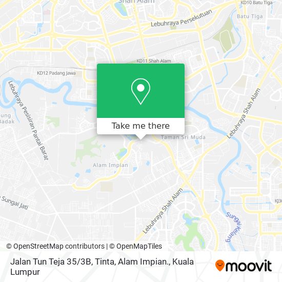 Peta Jalan Tun Teja 35 / 3B, Tinta, Alam Impian.