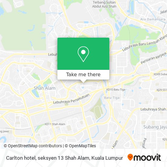 Carlton hotel, seksyen 13 Shah Alam map