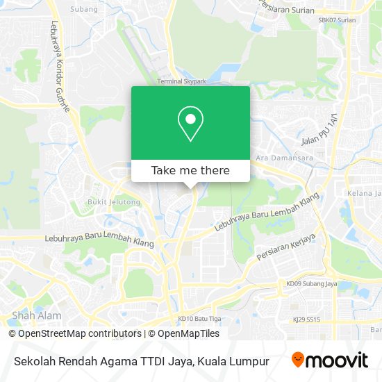 Peta Sekolah Rendah Agama TTDI Jaya