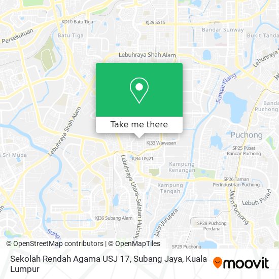 Sekolah Rendah Agama USJ 17, Subang Jaya map