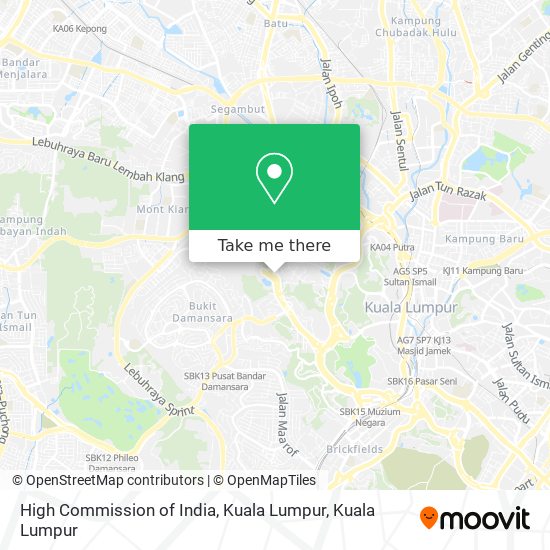 High Commission of India, Kuala Lumpur map