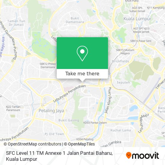 SFC Level 11 TM Annexe 1 Jalan Pantai Baharu map