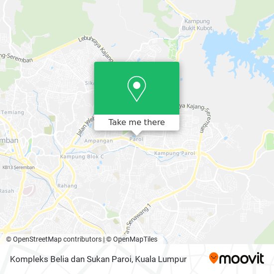 如何坐公交或火车去seremban的kompleks Belia Dan Sukan Paroi