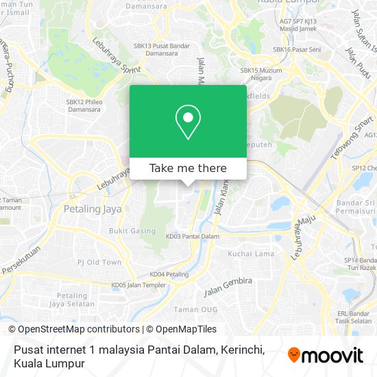 Pusat internet 1 malaysia Pantai Dalam, Kerinchi map
