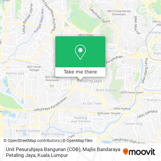 Unit Pesuruhjaya Bangunan (COB), Majlis Bandaraya Petaling Jaya map