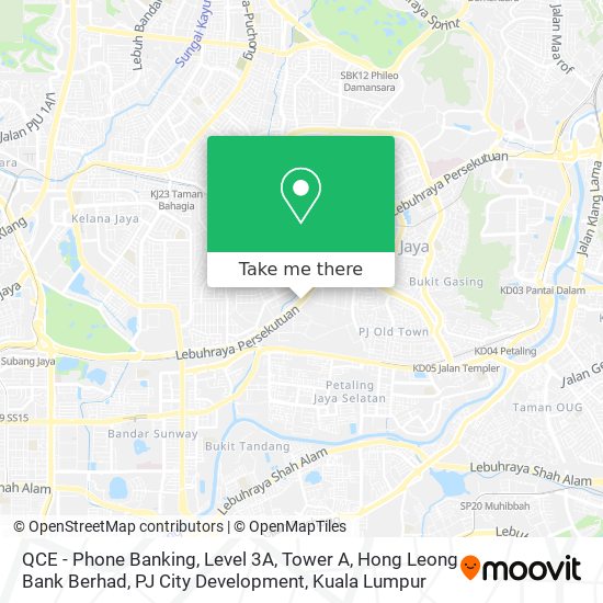 Peta QCE - Phone Banking, Level 3A, Tower A, Hong Leong Bank Berhad, PJ City Development