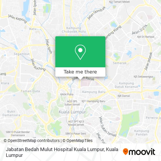 Jabatan Bedah Mulut Hospital Kuala Lumpur map