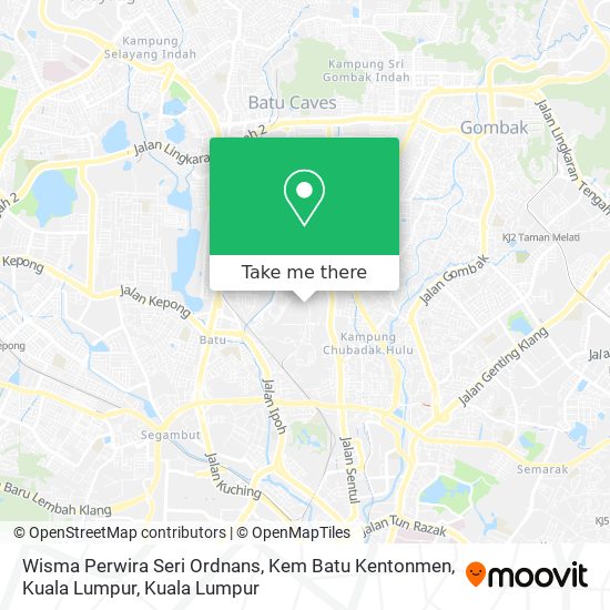 Peta Wisma Perwira Seri Ordnans, Kem Batu Kentonmen, Kuala Lumpur