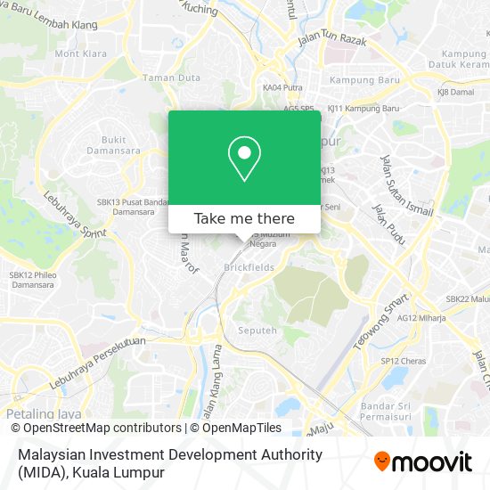Peta Malaysian Investment Development Authority (MIDA)