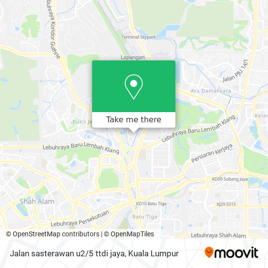 Jalan sasterawan u2 / 5 ttdi jaya map