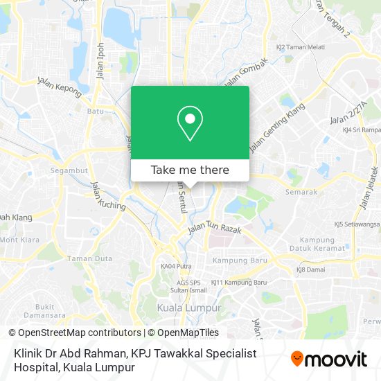 Klinik Dr Abd Rahman, KPJ Tawakkal Specialist Hospital map