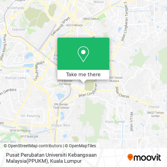 Pusat Perubatan Universiti Kebangsaan Malaysia(PPUKM) map