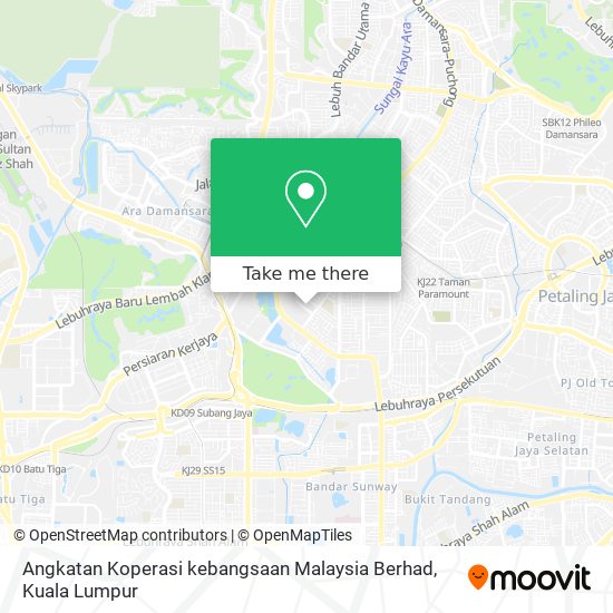 Peta Angkatan Koperasi kebangsaan Malaysia Berhad
