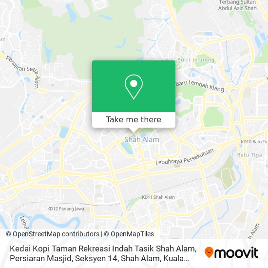 Kedai Kopi Taman Rekreasi Indah Tasik Shah Alam, Persiaran Masjid, Seksyen 14, Shah Alam map