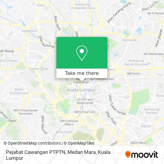 Peta Pejabat Cawangan PTPTN, Medan Mara