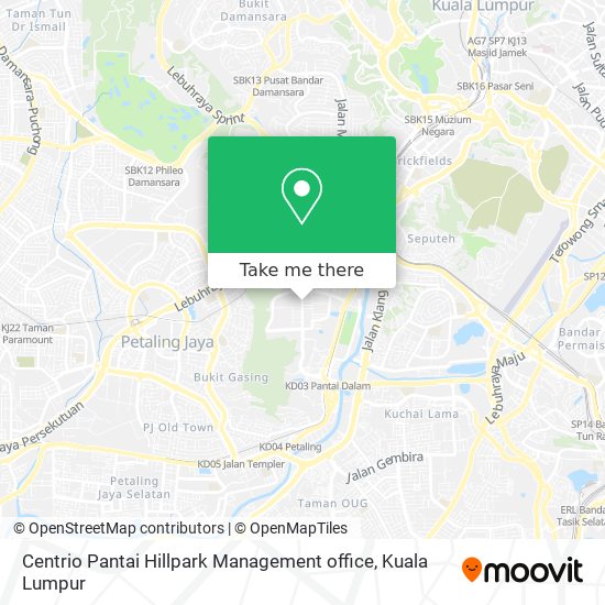 Centrio Pantai Hillpark Management office map