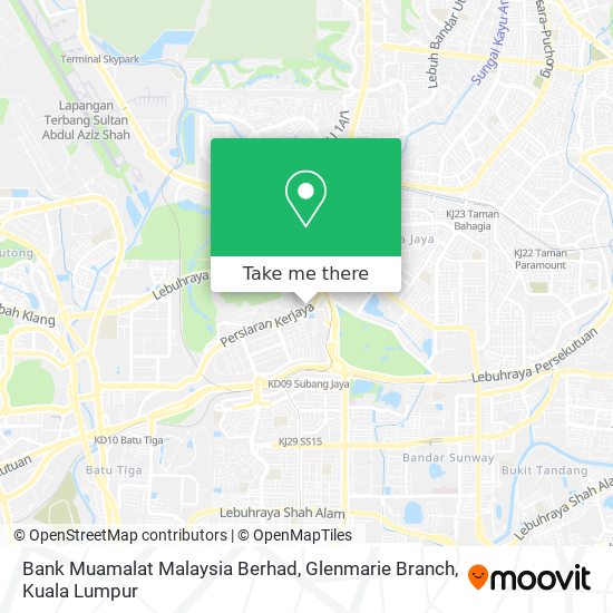 Peta Bank Muamalat Malaysia Berhad, Glenmarie Branch