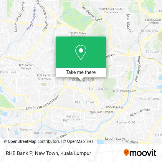 RHB Bank Pj New Town map