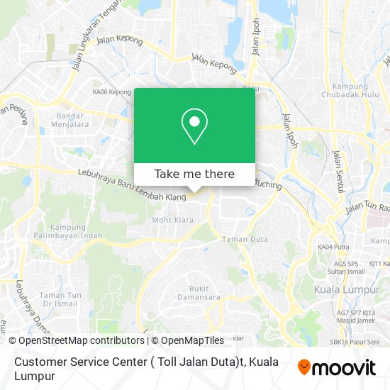 Peta Customer Service Center ( Toll Jalan Duta)t