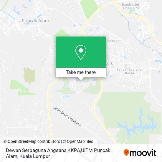 Dewan Serbaguna Angsana,KKPA,UiTM Puncak Alam map