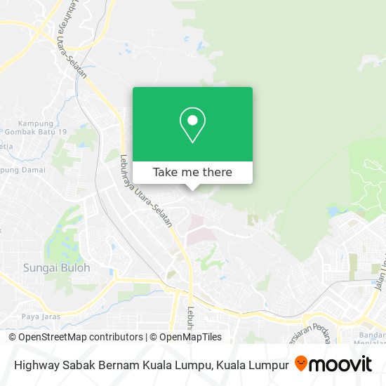 Highway Sabak Bernam Kuala Lumpu map