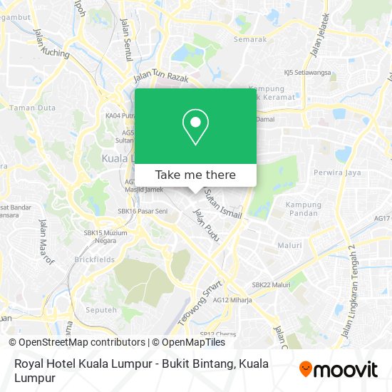 Royal Hotel Kuala Lumpur - Bukit Bintang map