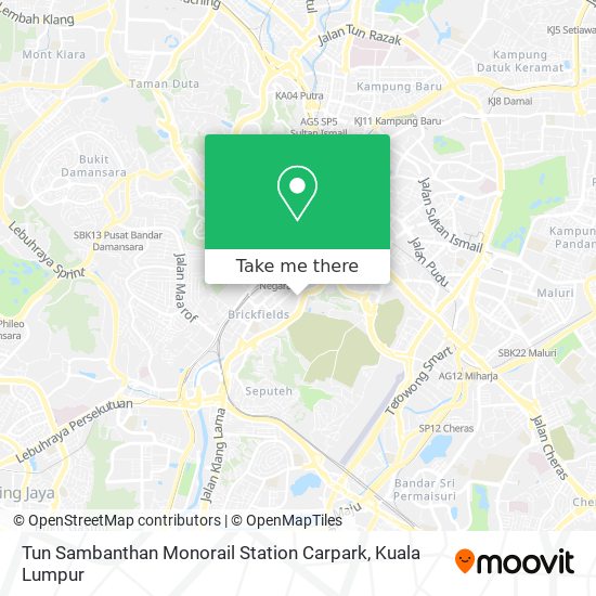 Tun Sambanthan Monorail Station Carpark map