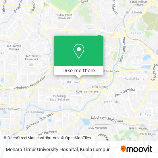 Menara Timur University Hospital map