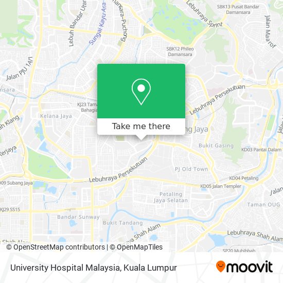 University Hospital Malaysia map