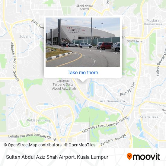 Peta Sultan Abdul Aziz Shah Airport