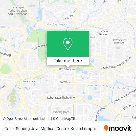 Peta Tasik Subang Jaya Medical Centre
